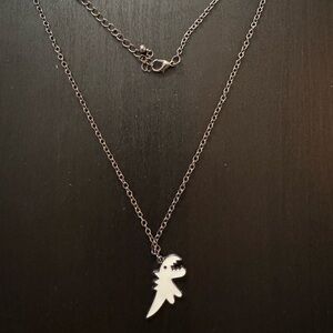 Silver Dinosaur Pendant Necklace
